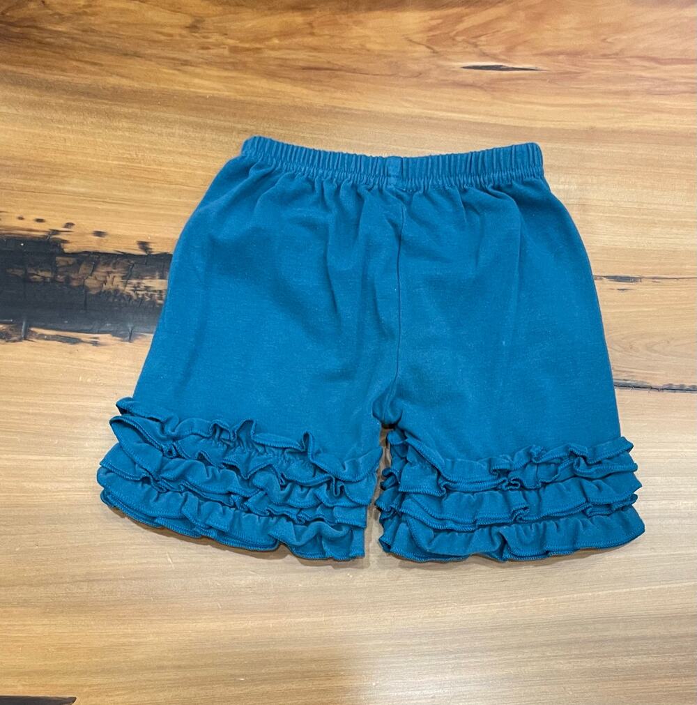 Teal Blue Green Ruffle Shorts Shorties 2t 3t 4t